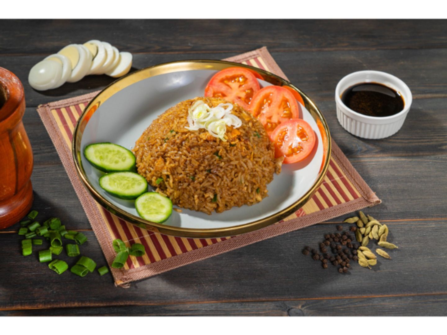 أرز مقلي خضار