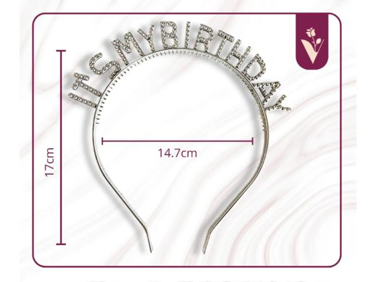 أطواق رأس 'إنه عيد ميلادي' فضي