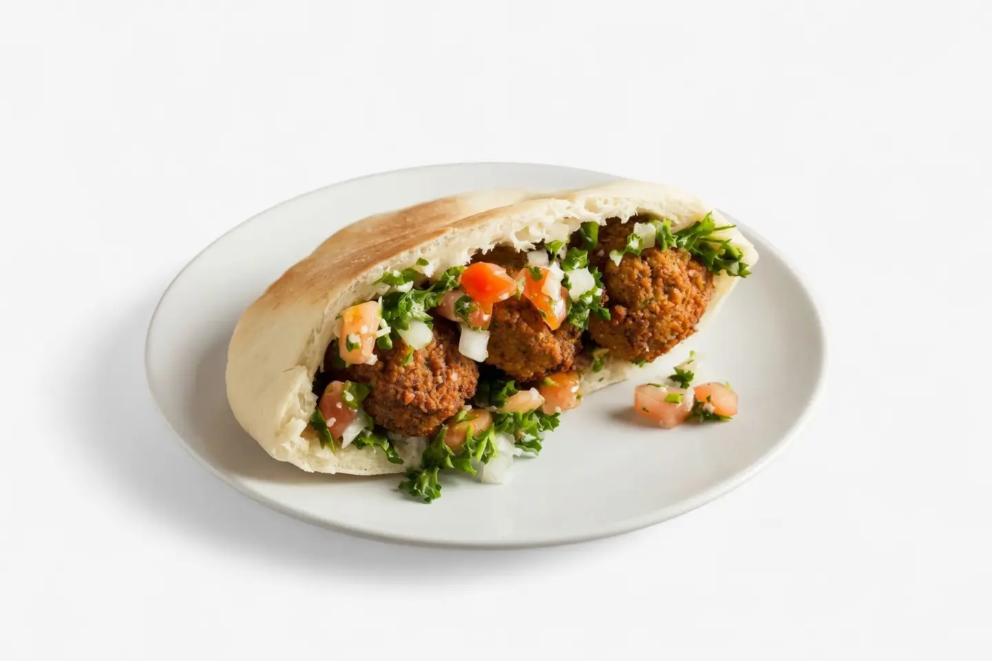 Falafel Sandwich With Fried Eggs