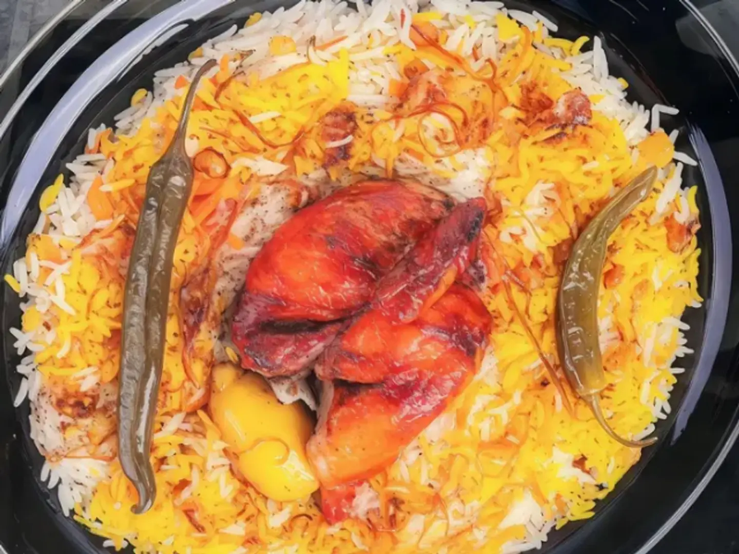 شواية مع أرز شعبي - حبة