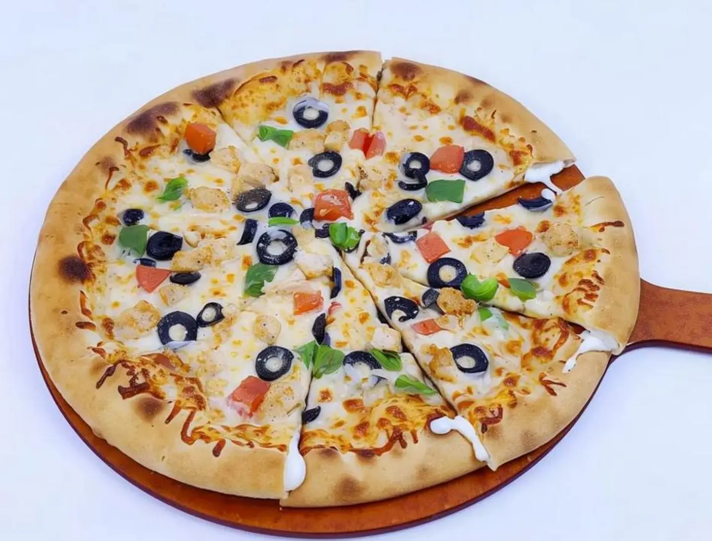 Vegetable Pizza With Cheese Edges