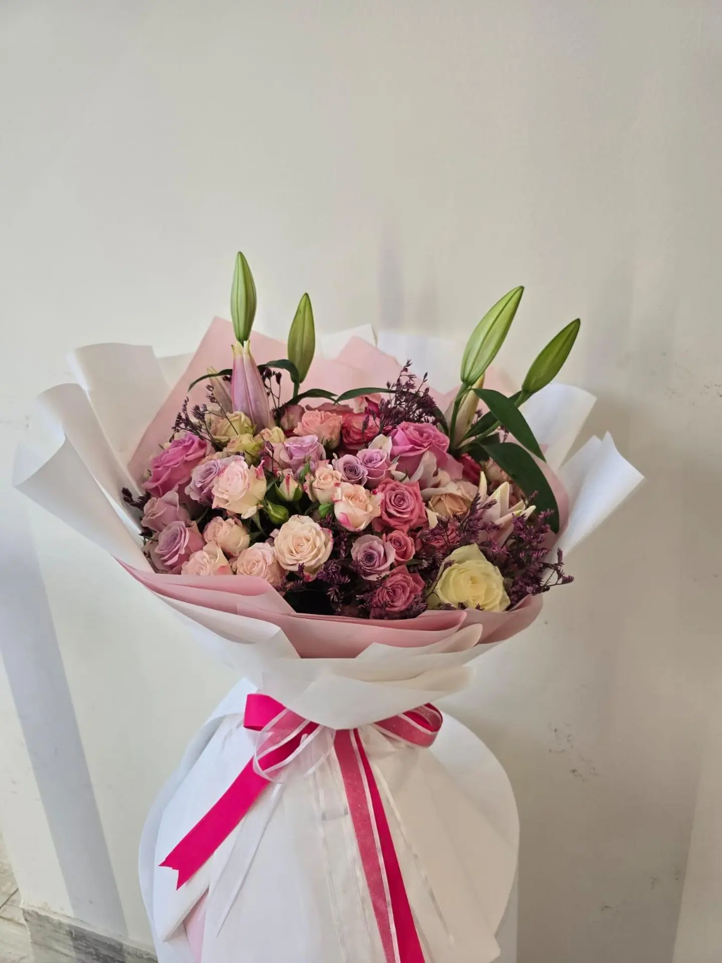 A Classic Bouquet Of Pink Flowers