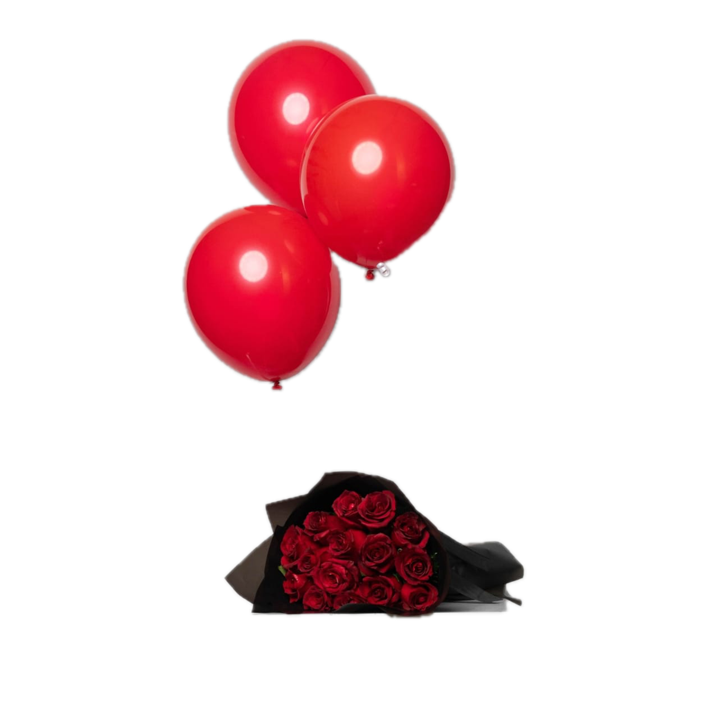Red Rose With Balloons