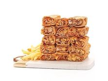 صحن عربي دبل دجاج خبز أحمر