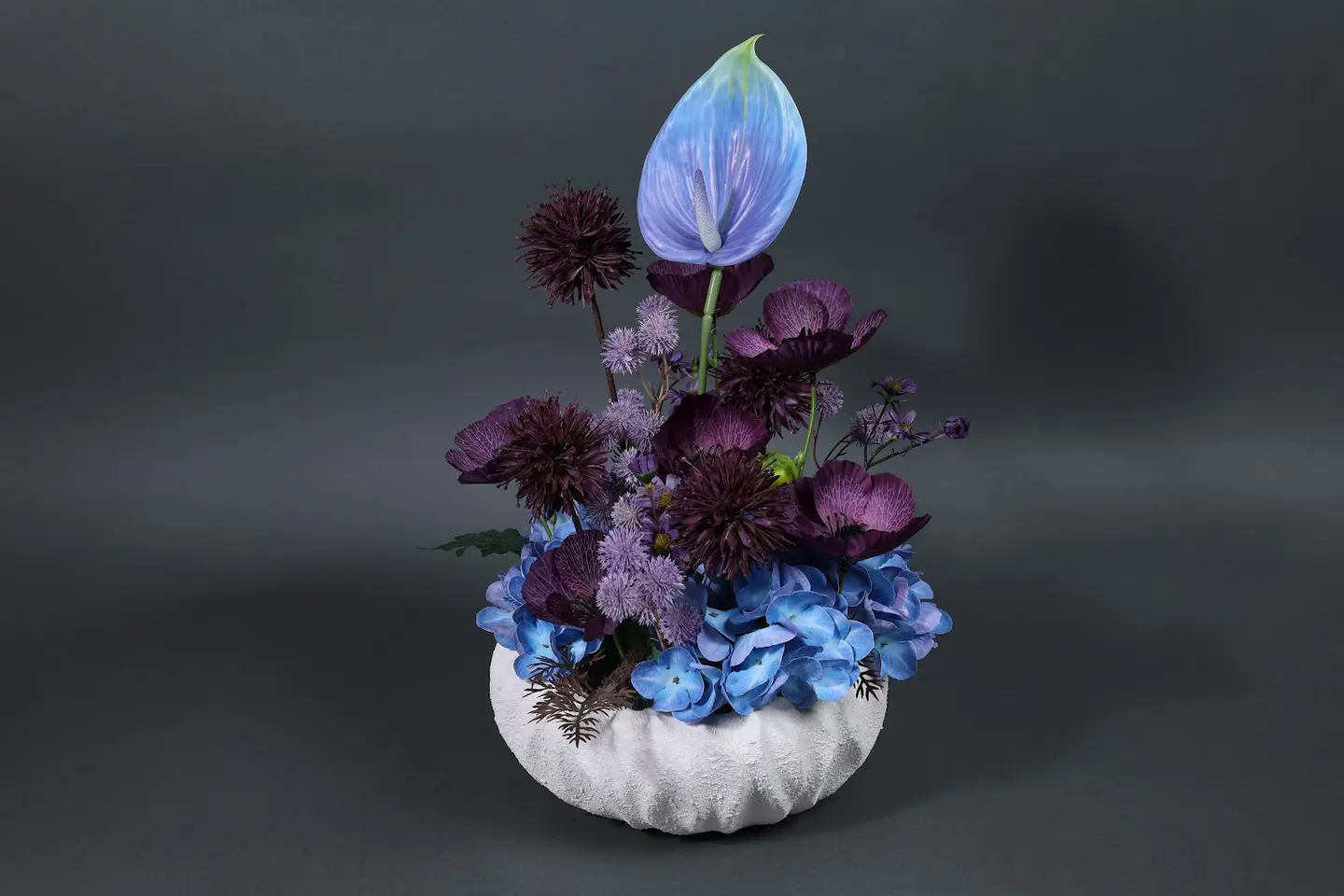 Artificial Flower Vase In Shades Of Purple