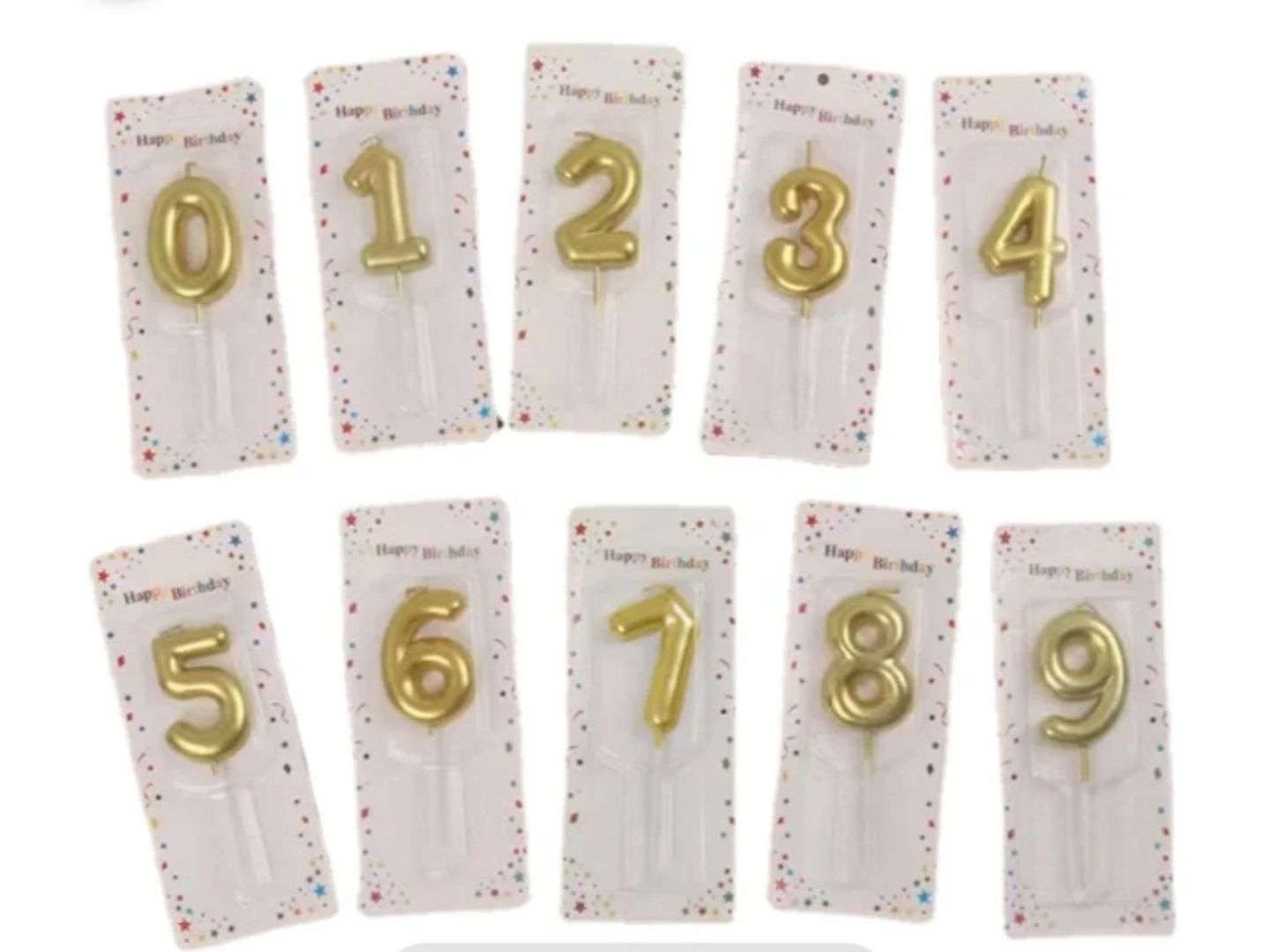 Gold Number Cake Candles