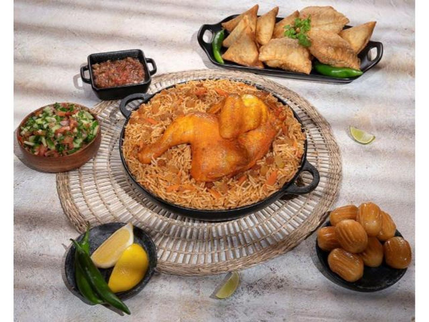 نص دجاج و ارز و ادام و سلطه