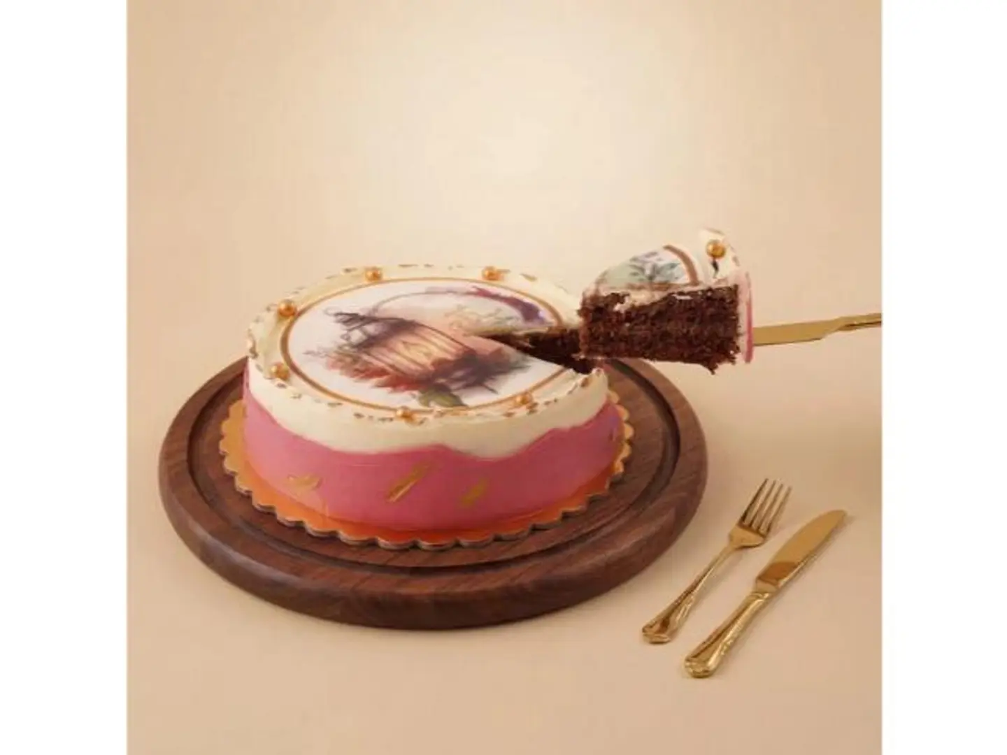Red Velvet Christmas Lantern Cake 500g
