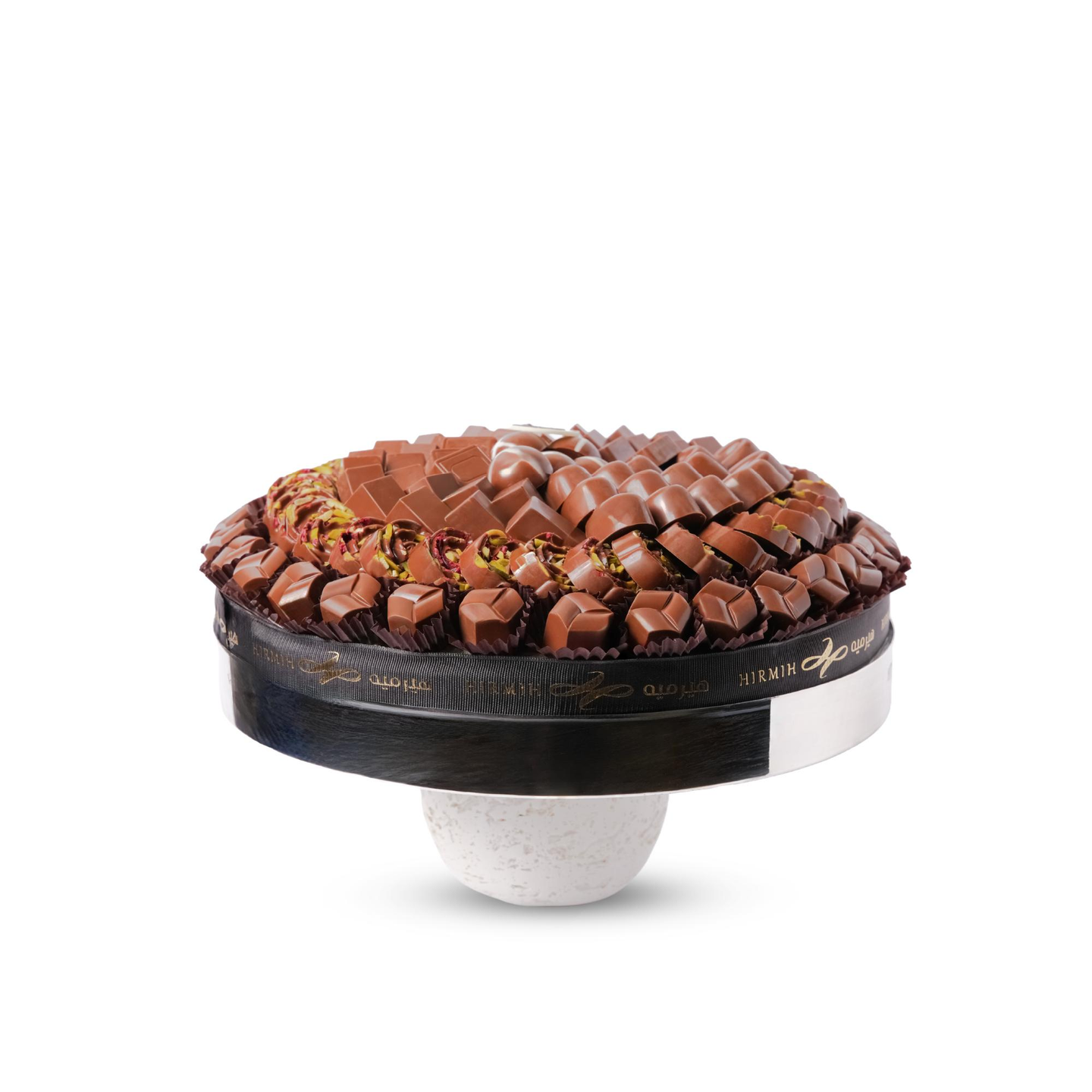 Exposed Chocolate Tray With A Luxurious Marble Base