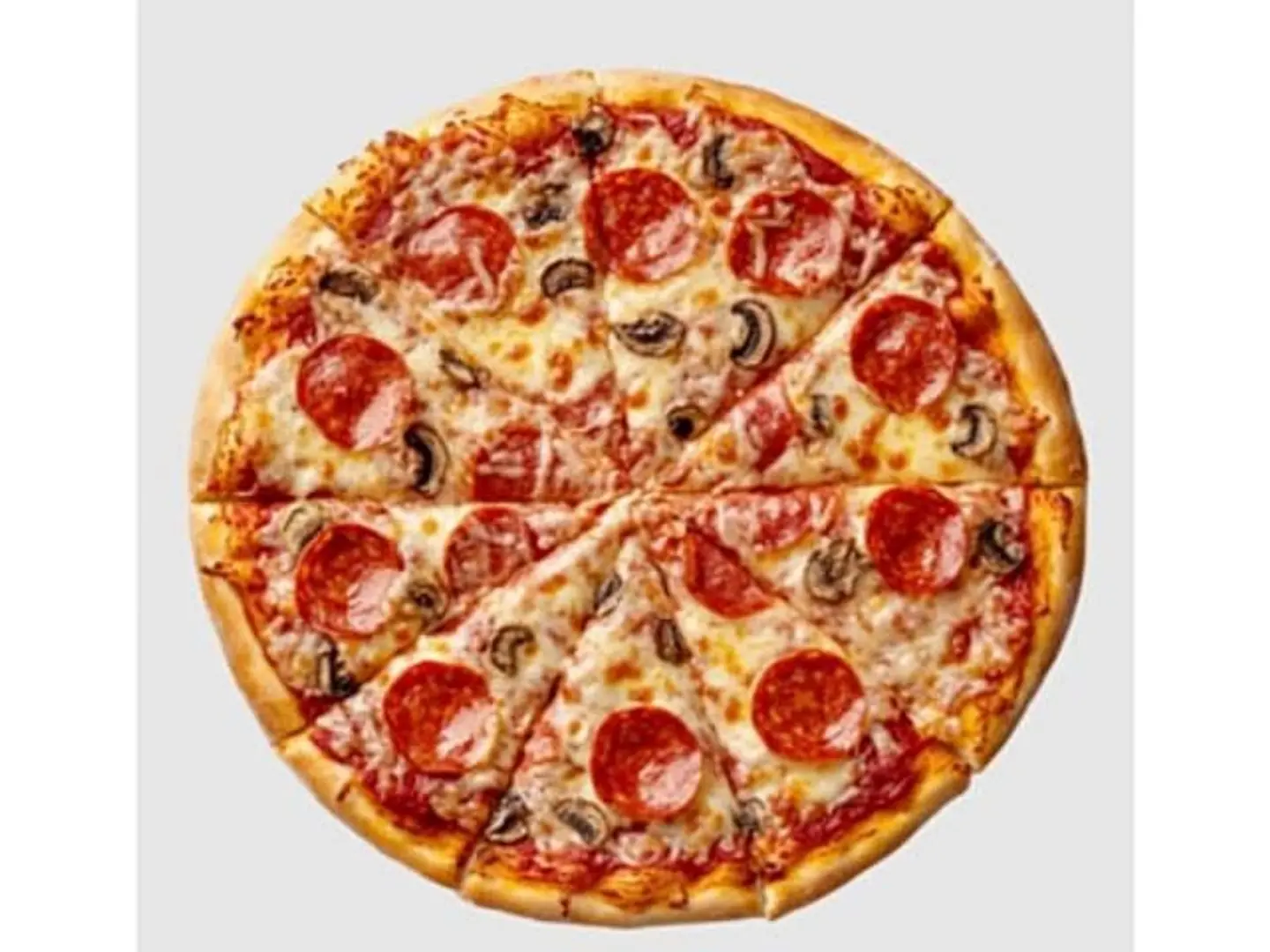 Pepperoni Pizza With Mushrooms