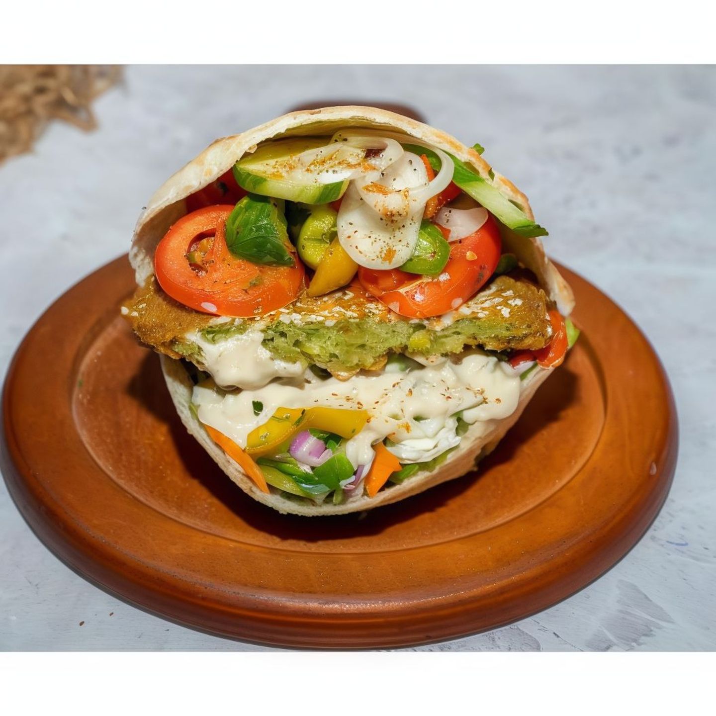 Falafel Baba Ghanouj Sandwich