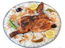 حبة على الفحم مع الارز الابيض
