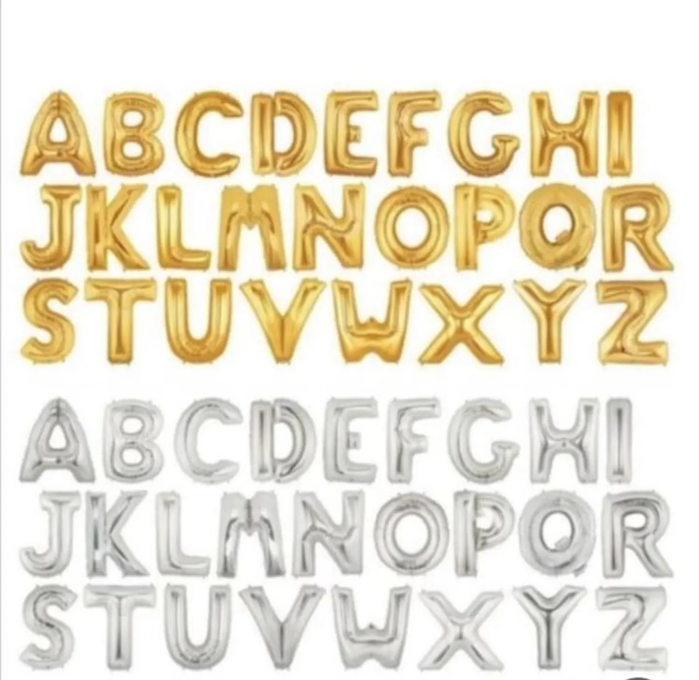 Silver And Gold Helium Letters