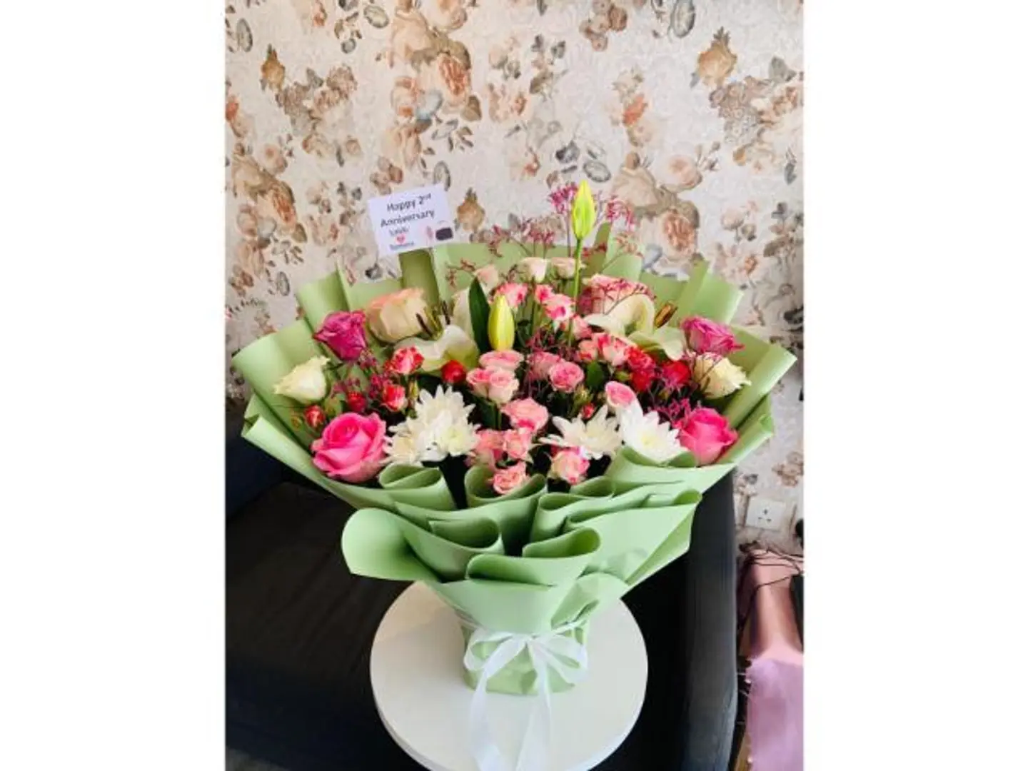 Pink And Purple Base Arrangement