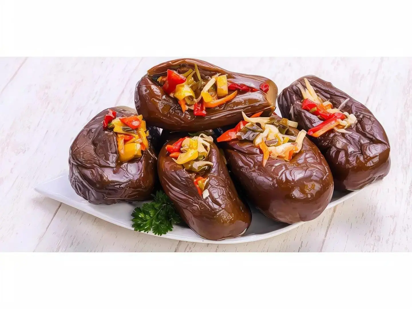 Plate Of Pickled Eggplant
