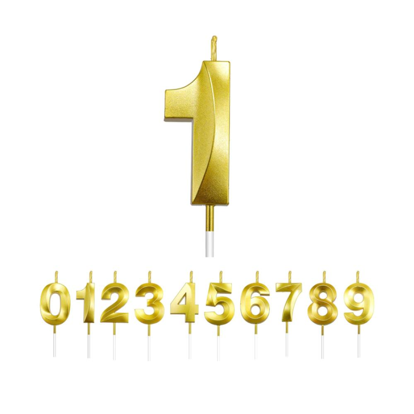 رقم واحد شموع ذهبي
