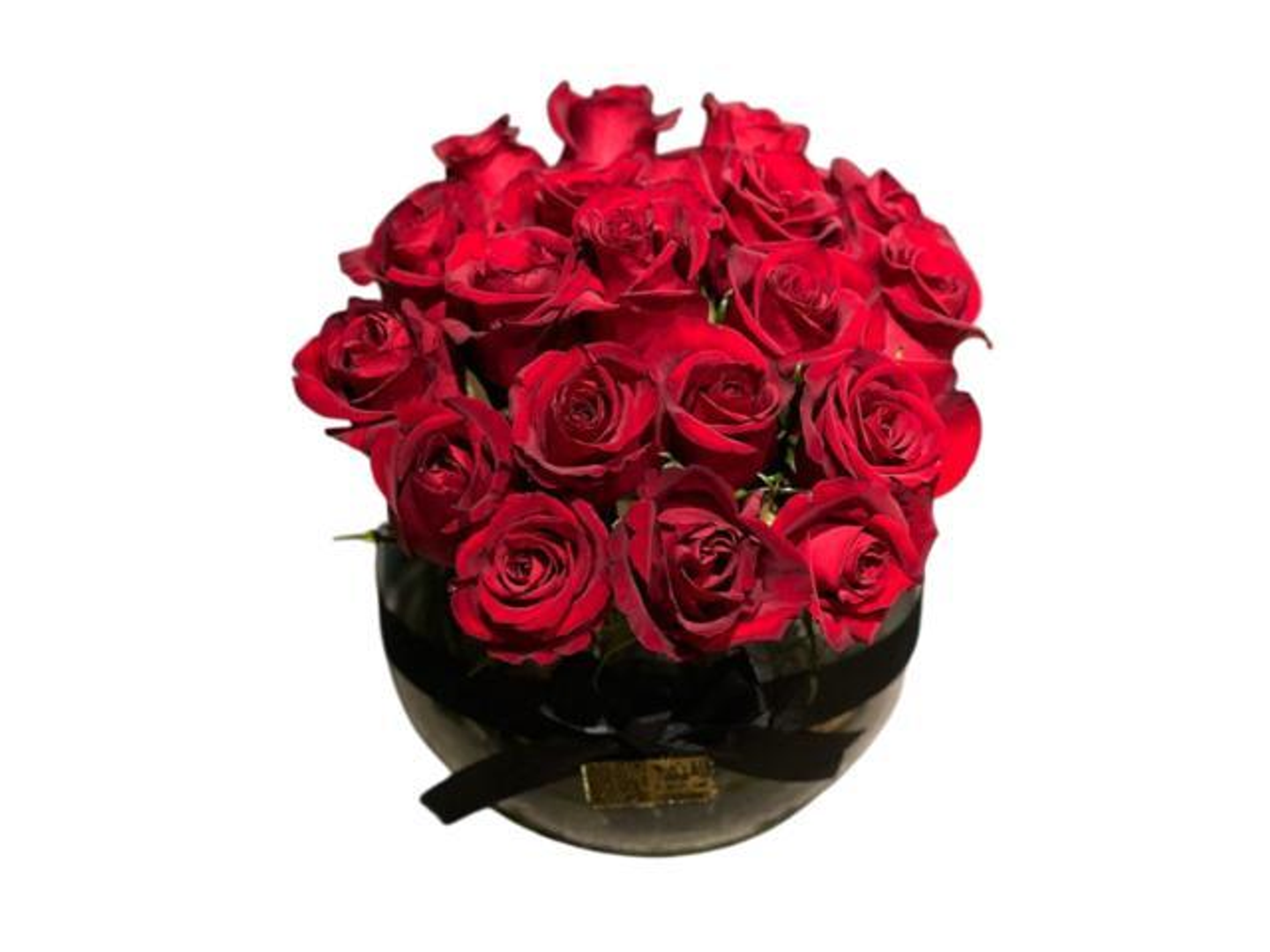 فازة شفاف 20 حبة جوري احمر