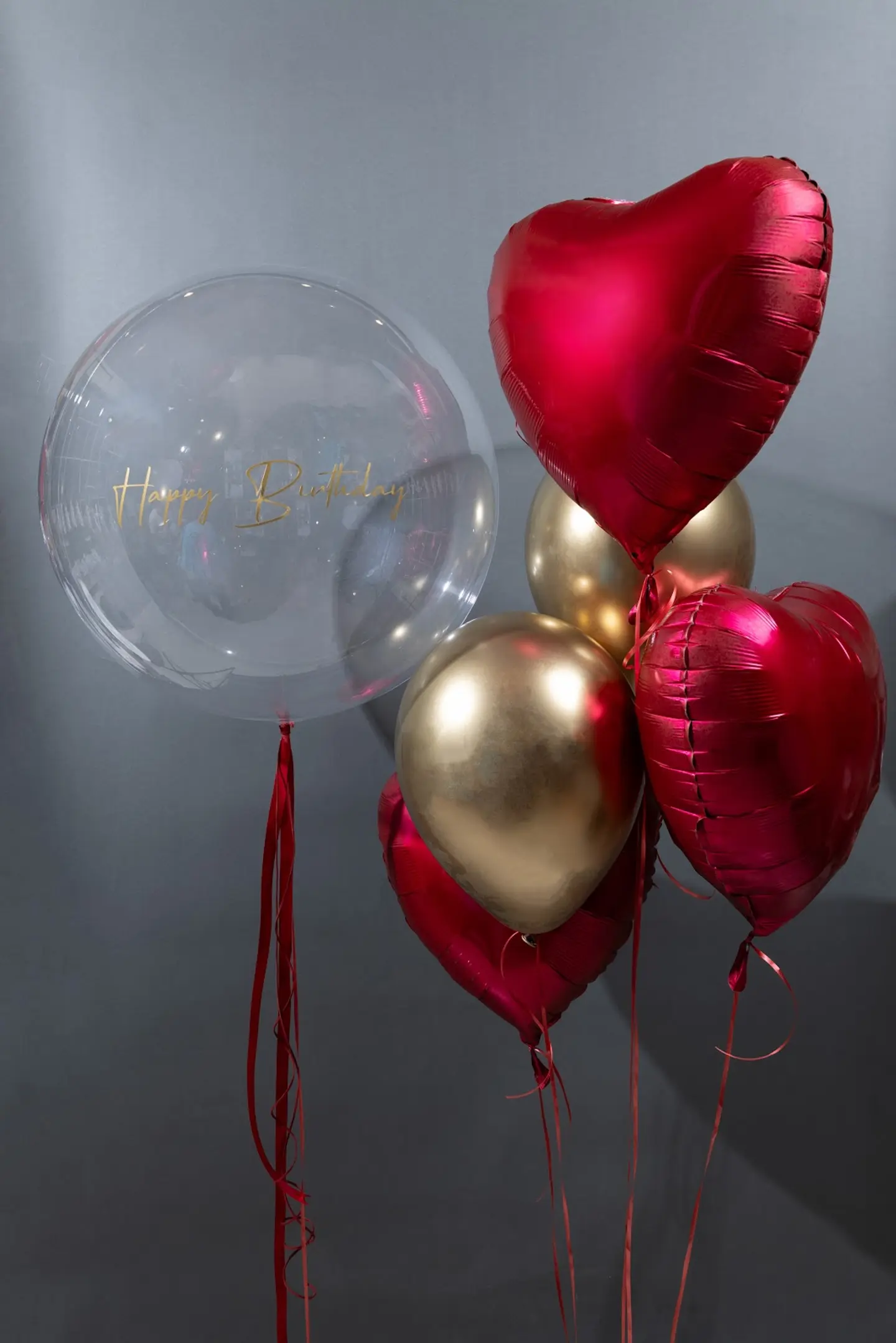 Red And Gold Birthday Balloons