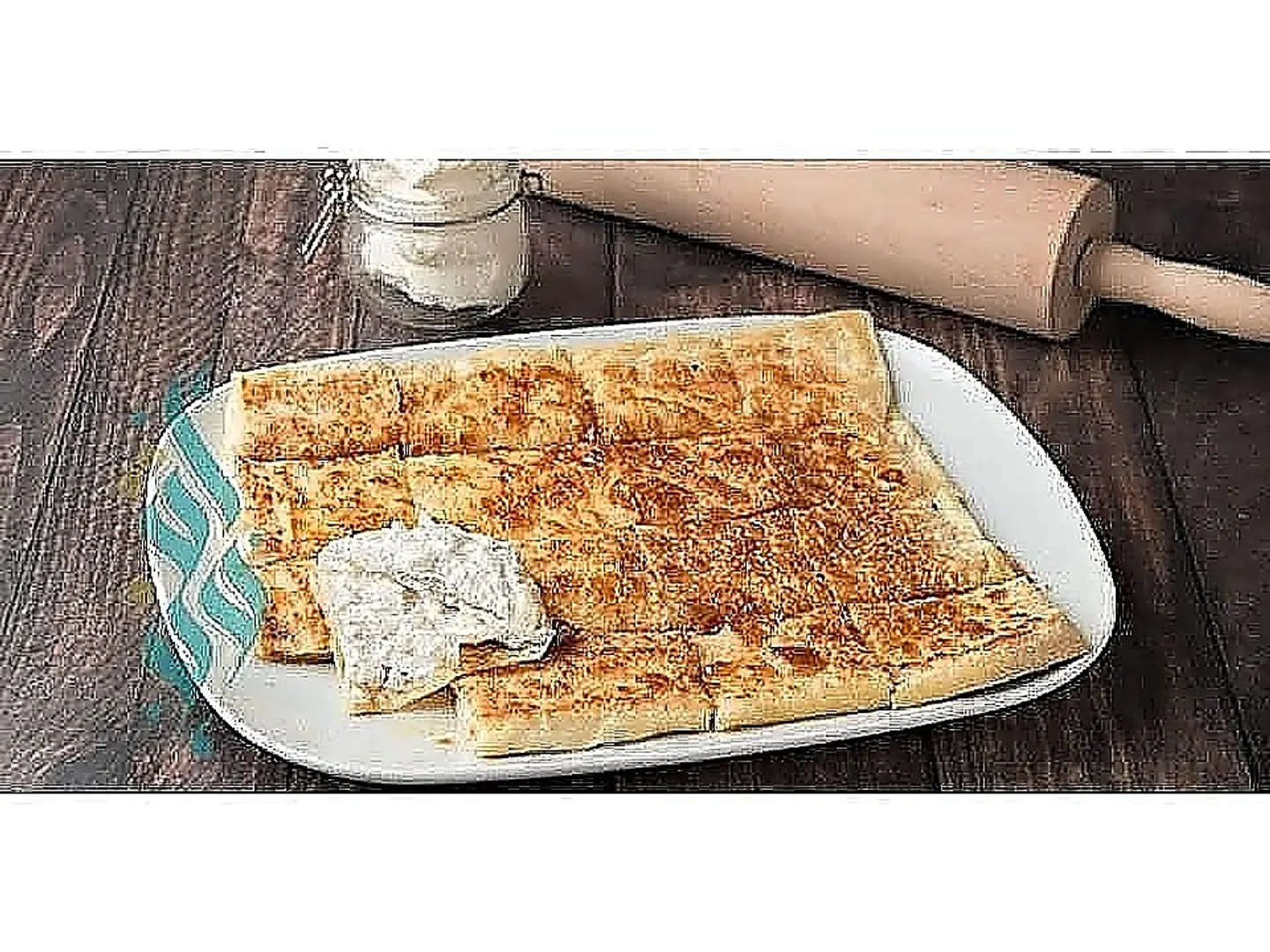مطبق حلو جبنة مع قشطة