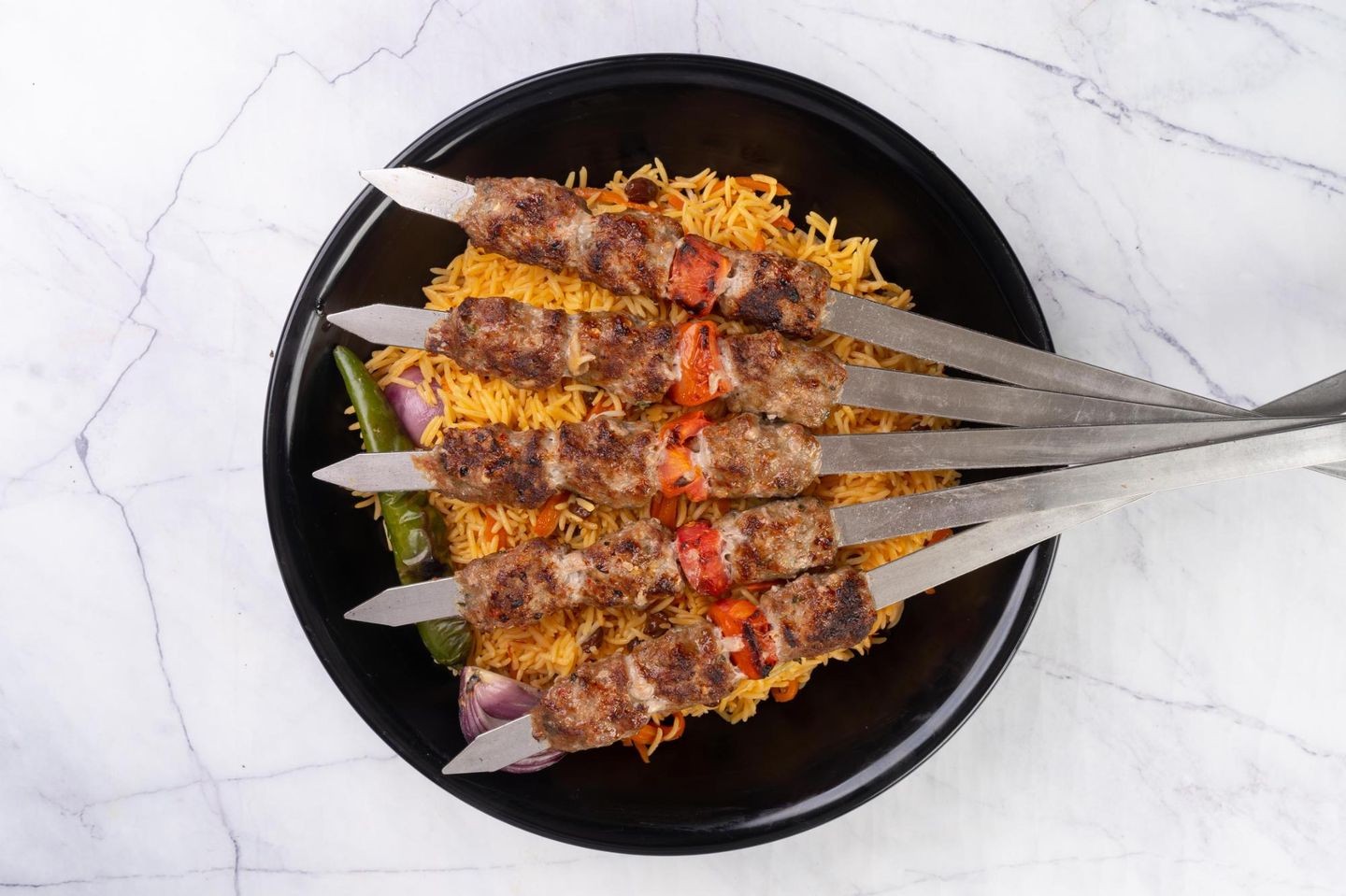 Fresh Lamb Kebab With Rice