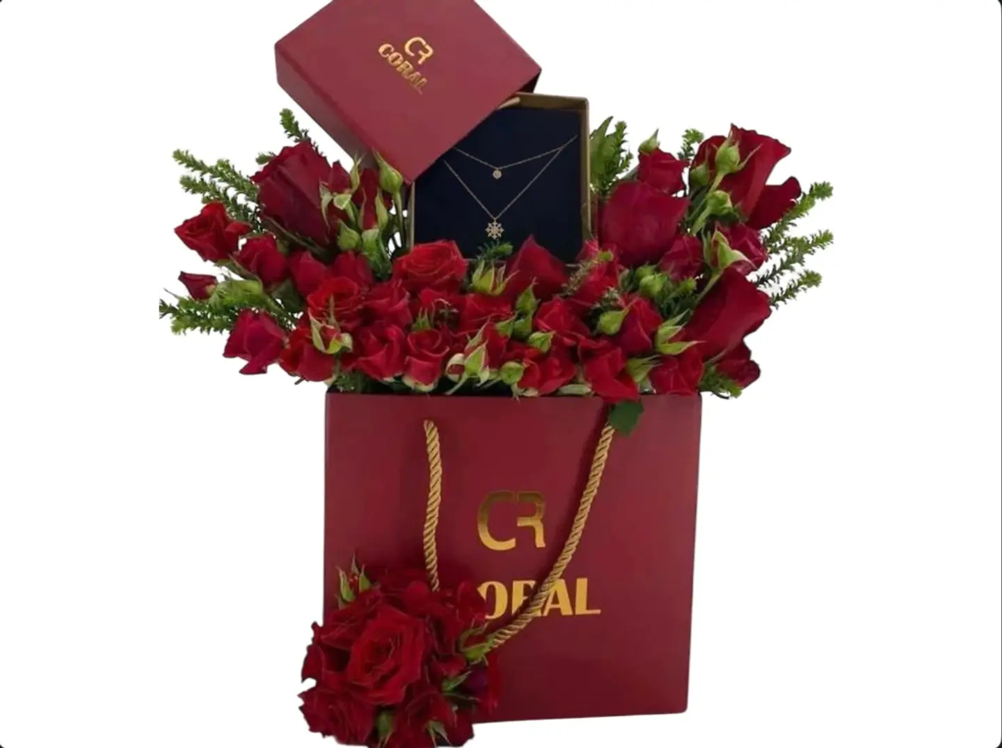 تنسيق بيبي روز احمر مع سلسال