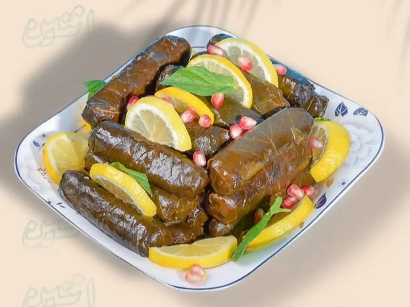 A Plate Of 10 Grape Leaves