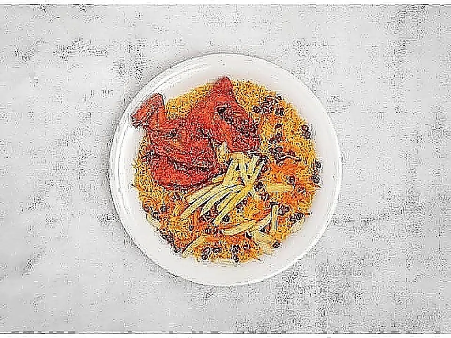 نصف حبة دجاج مقلي شوايه مع ارز