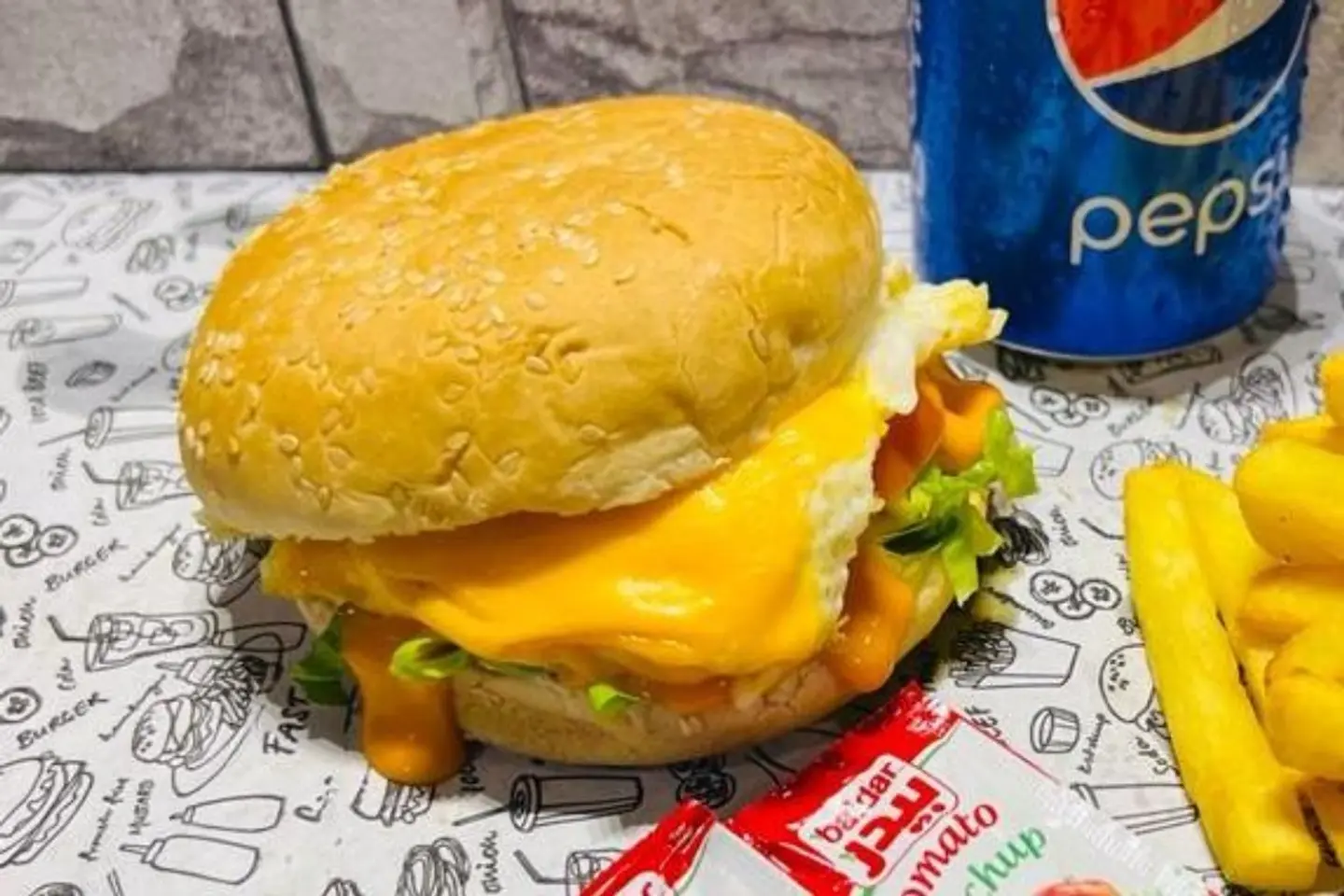 Cheesy Egg Burger Sandwich