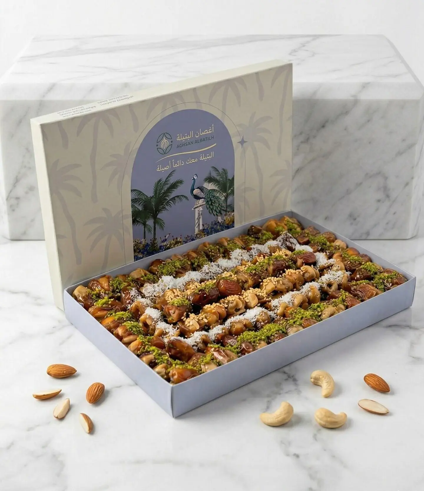 Boxes Of Stuffed Dates With Almonds And Cashews