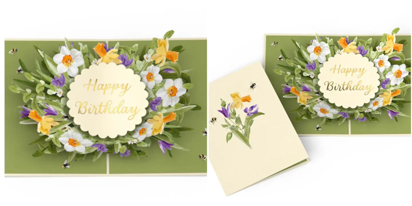 Pop Up Greeting Card Decorated With Music And Lights, Wishing You A Happy Birthday