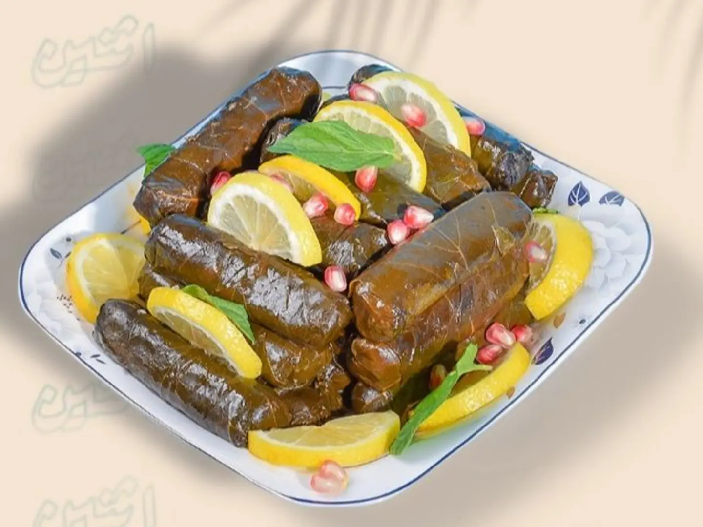 A Plate Of 40 Grape Leaves