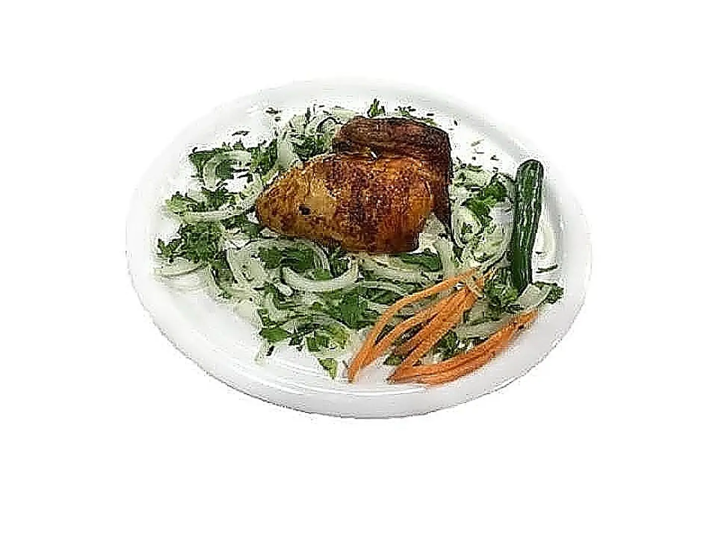 ربع حبة دجاج شواية سادة