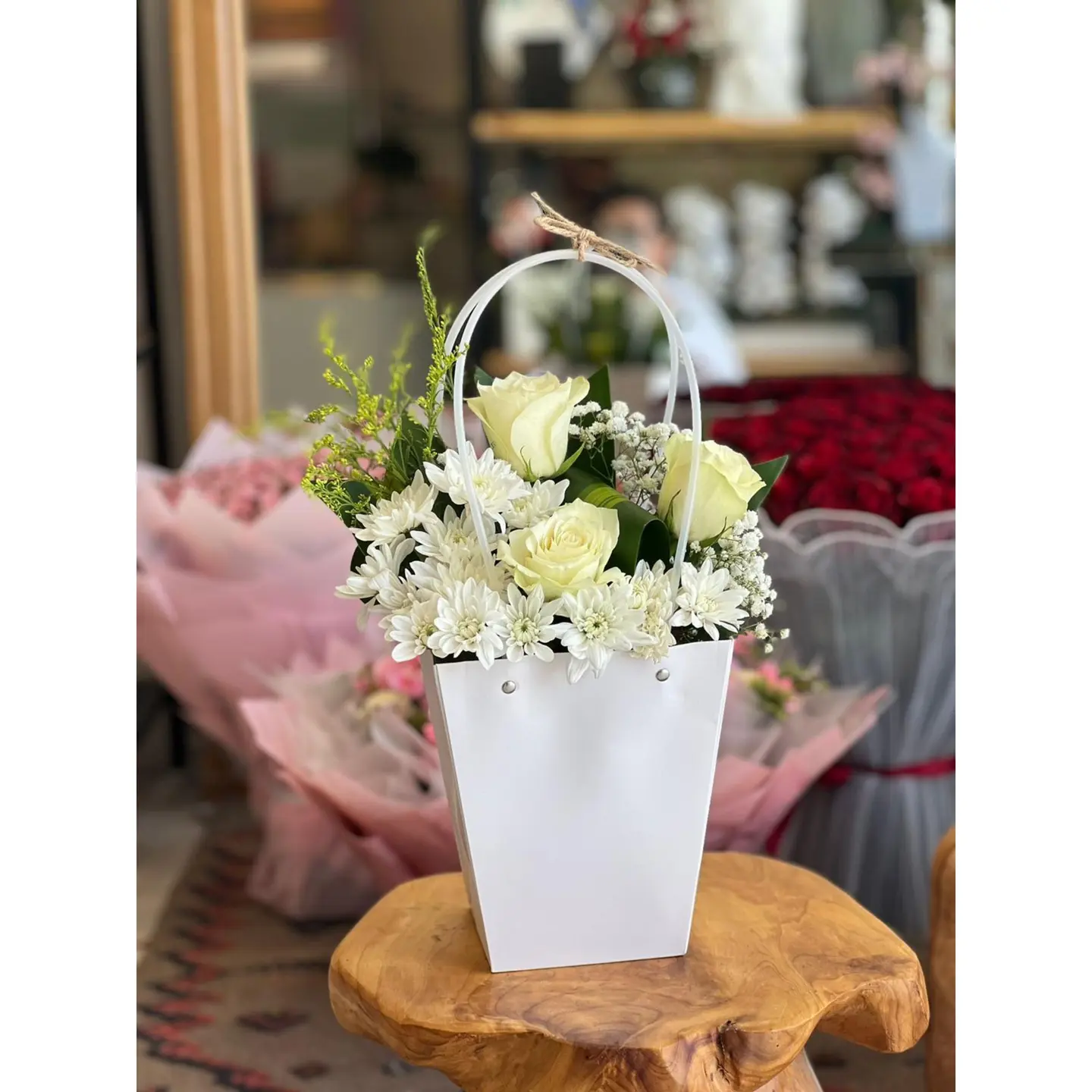 Gift Bouquet Of Light Yellow Flowers