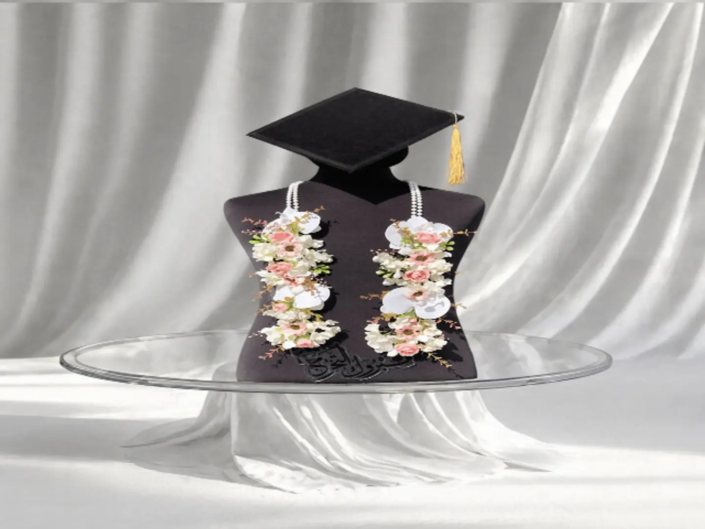 White & Pink Graduation Sash