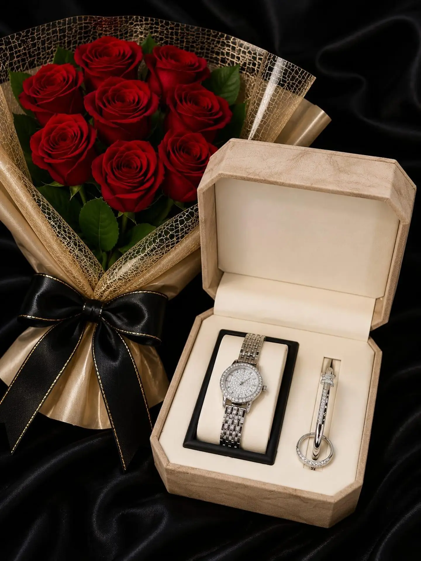 Women's Watch With A Bouquet Of Roses 13