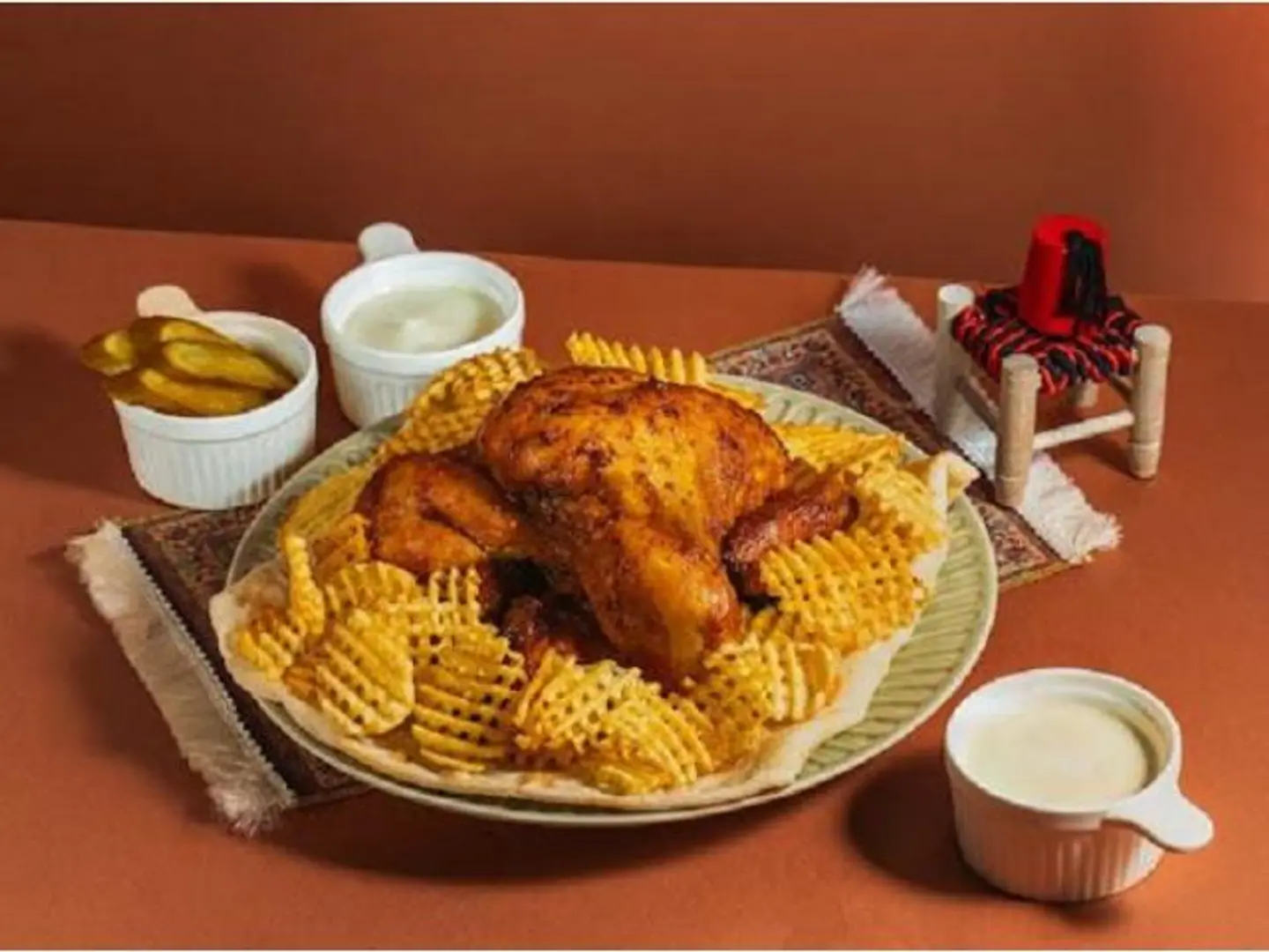 فروج مشوي مع بطاطس