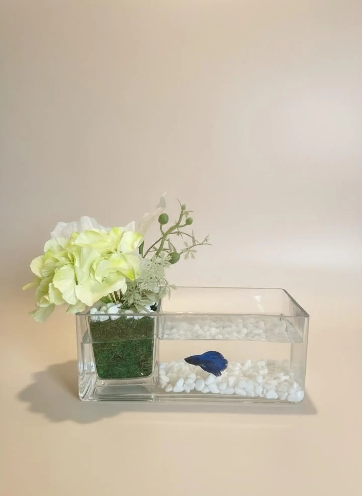 Fish Vase With Artificial Flowers