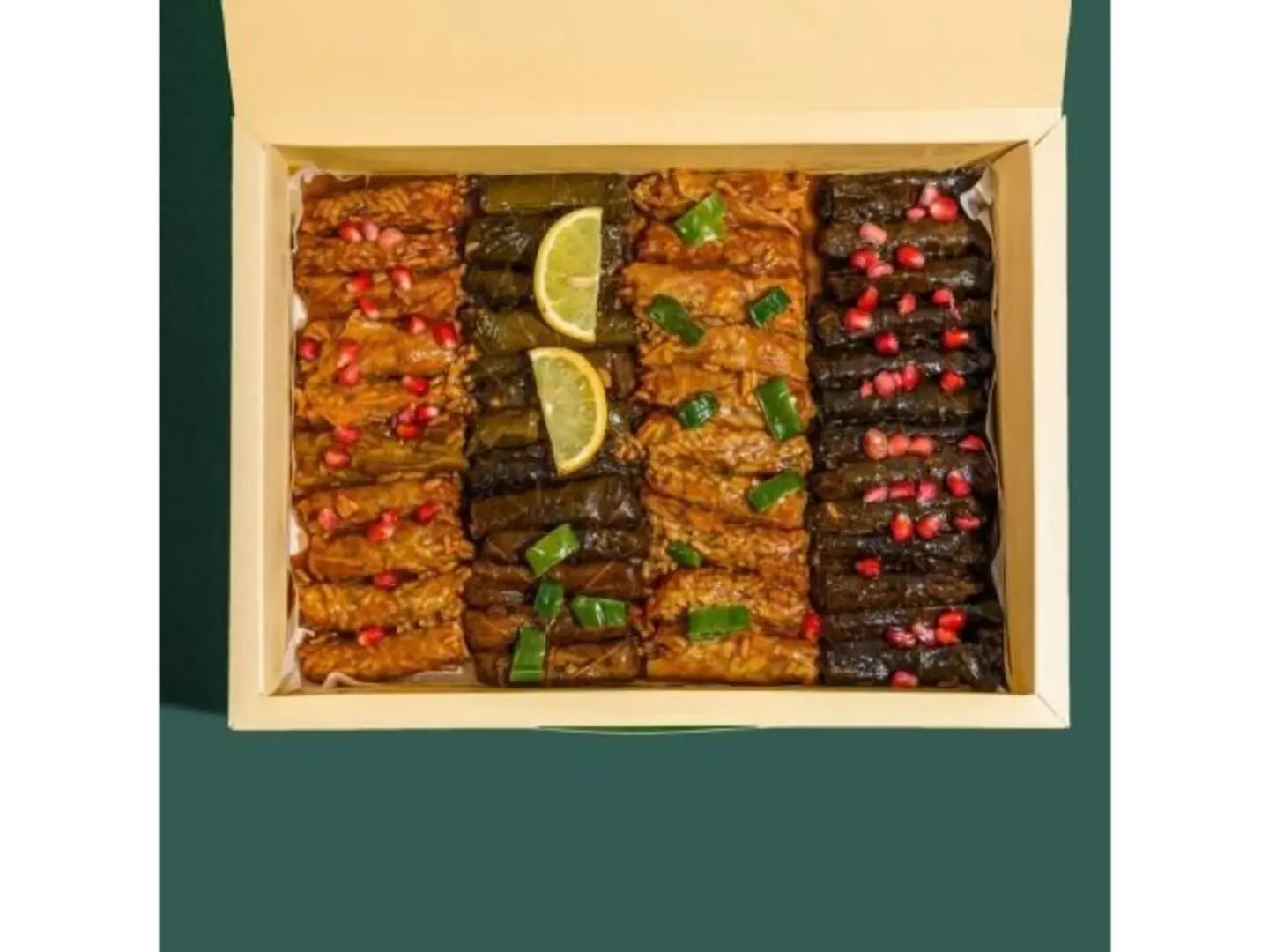 Box Of Mixed Grape Leaves And Cabbage