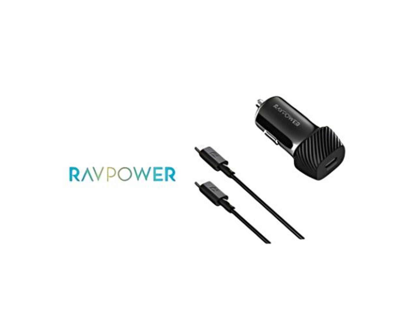 شاحن سيارة راف باور 20 واط تايب سي + كابل