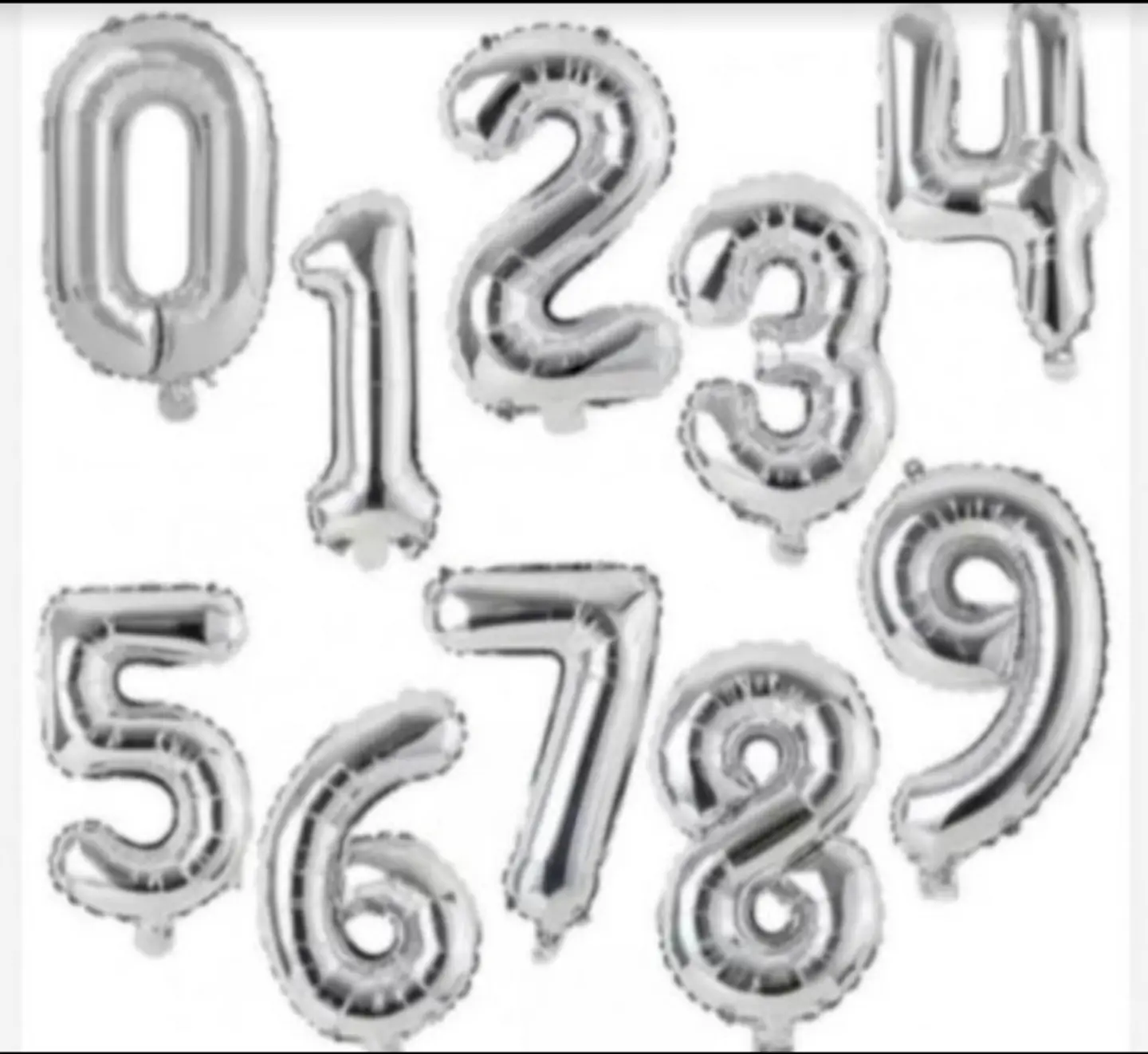 Unique Silver Number Balloon