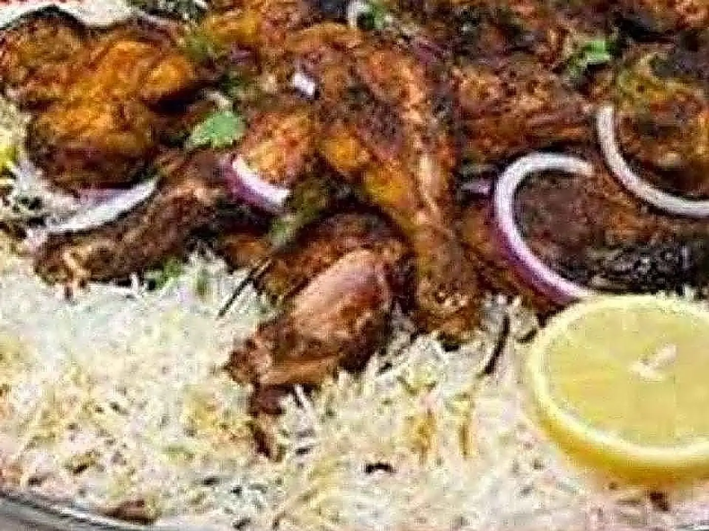 حبة دجاج تندوري مع الأرز