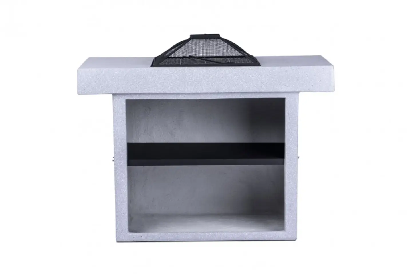 موقد حطب بـرف تخزين وغطاء شبكي