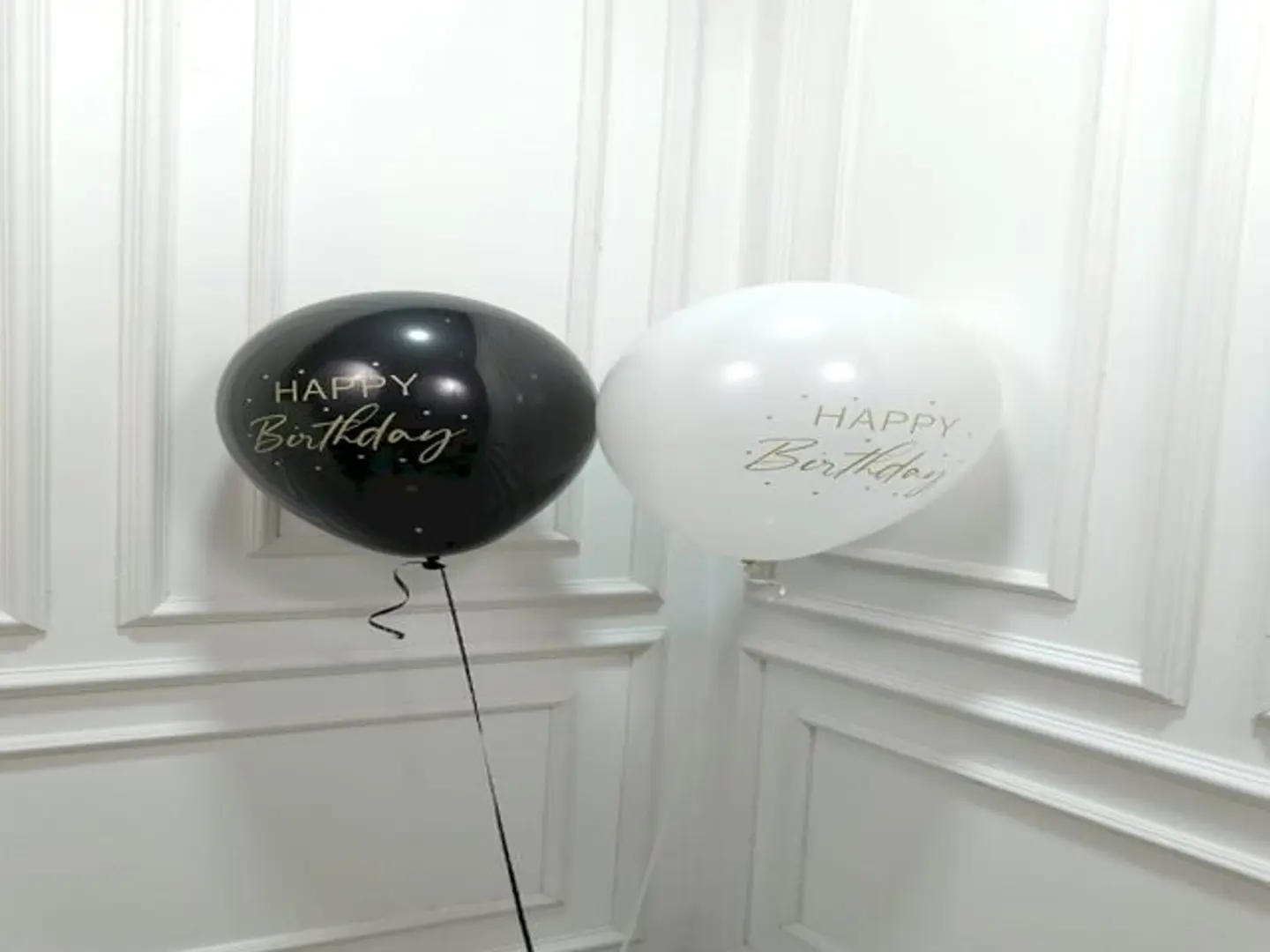 2 Printed Happy Birthday Balloons Filled With Heluim