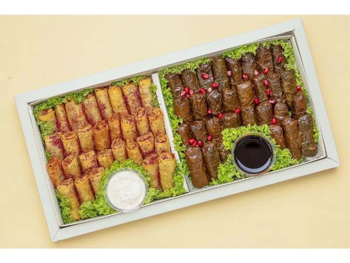 Large Muskhan And Stuffed Grape Leaves Mix