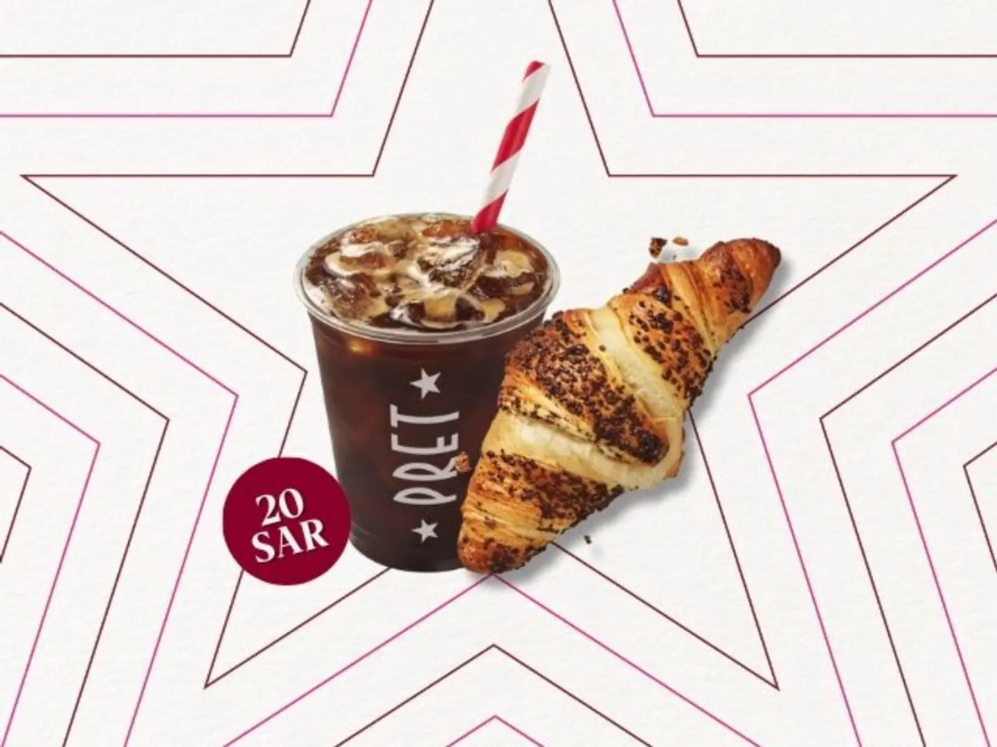 Iced Americano With Chocolate Croissant