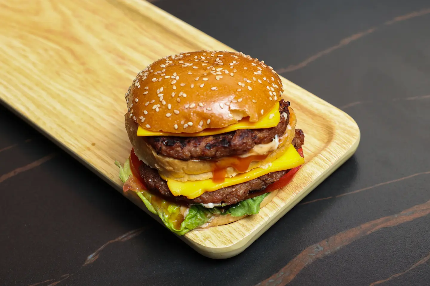 Double Grilled Beef Burger With Cheese