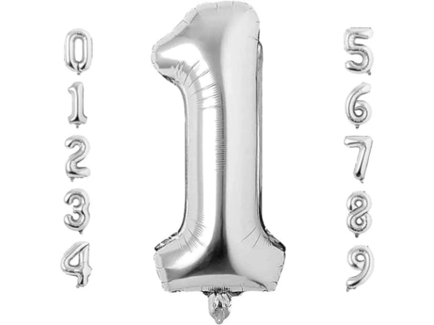 Silver Number Balloon