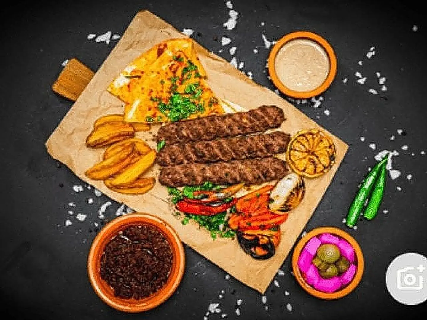 طبق كباب لحم بقري