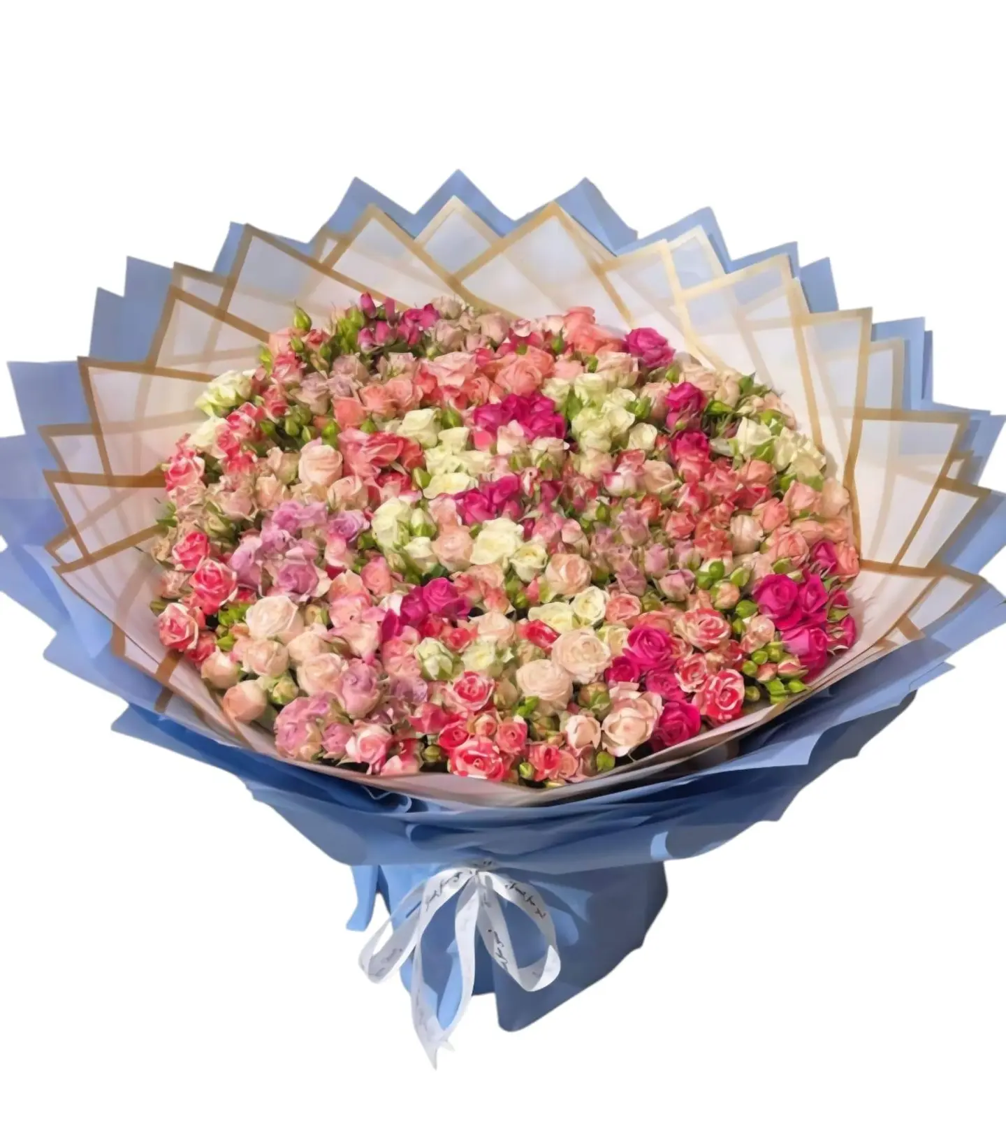 Baby Rose Bouquet In Pink And White