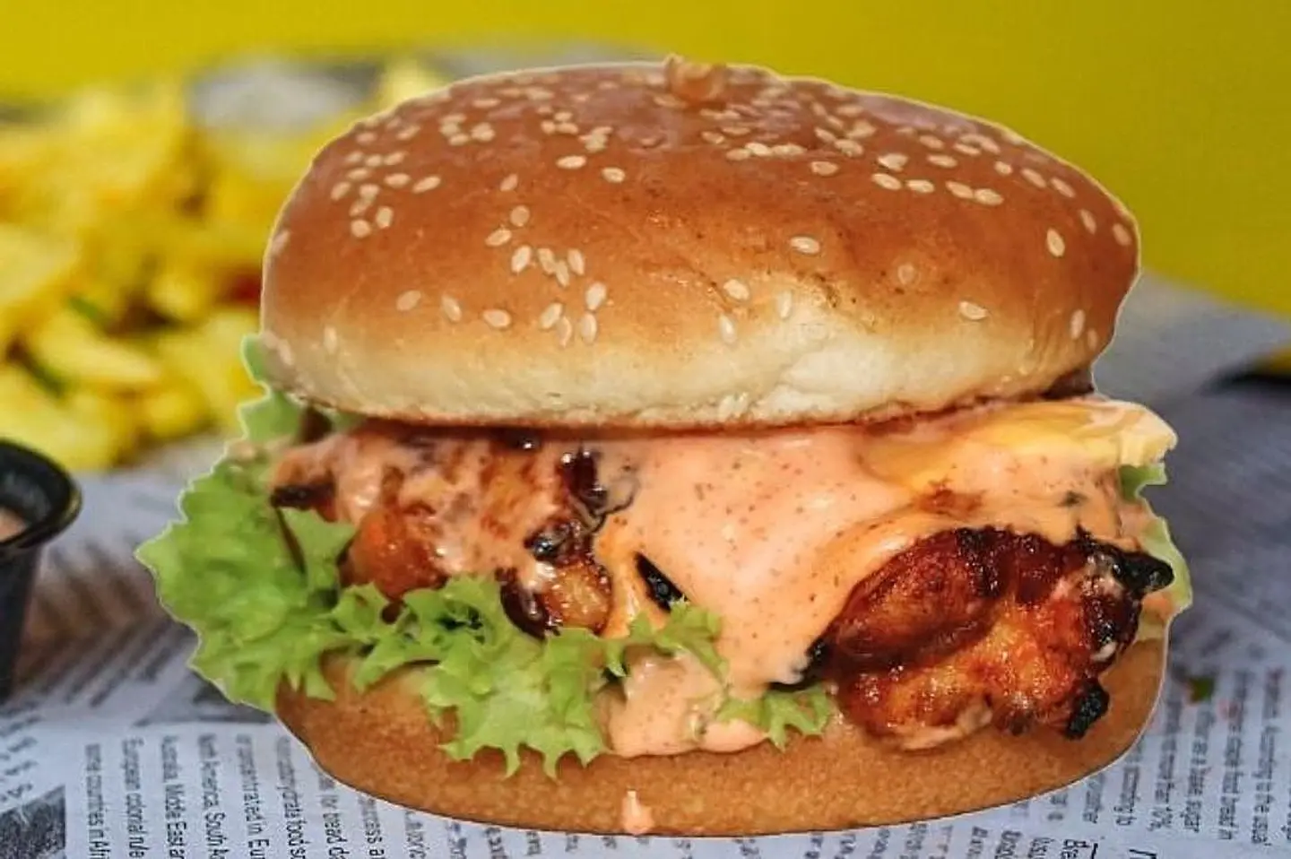 Fiery Majnun Chicken Tikka Burger